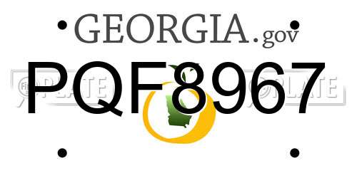 PQF8967 Georgia License Plate