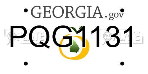 PQG1131 Georgia License Plate