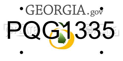 PQG1335 Georgia License Plate