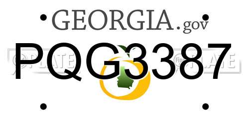 PQG3387 Georgia License Plate
