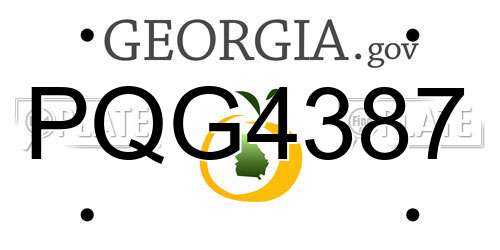 PQG4387 Georgia License Plate