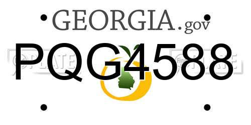 PQG4588 Georgia License Plate