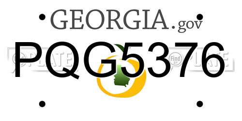 PQG5376 Georgia License Plate