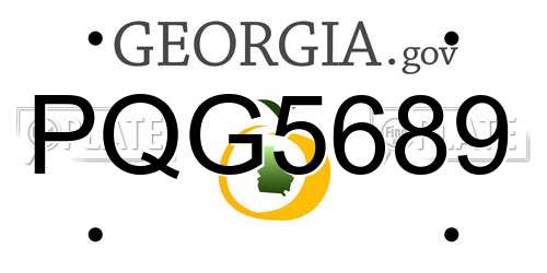 PQG5689 Georgia License Plate