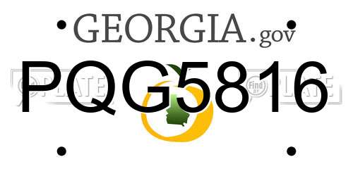 PQG5816 Georgia License Plate