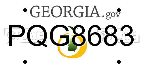 PQG8683 Georgia License Plate