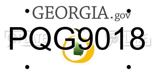 PQG9018 Georgia License Plate