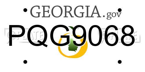 PQG9068 Georgia License Plate