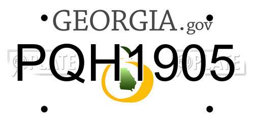 PQH1905 Georgia License Plate