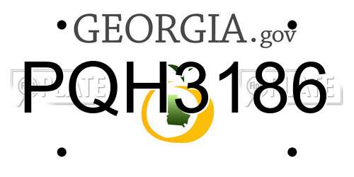 PQH3186 Georgia License Plate