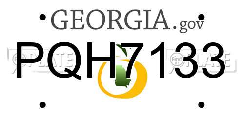 PQH7133 Georgia License Plate