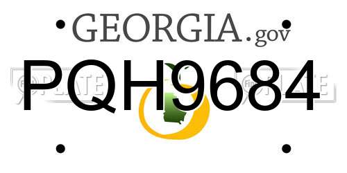 PQH9684 Georgia License Plate