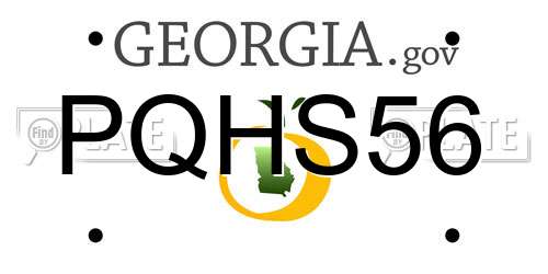 PQHS56 Georgia License Plate