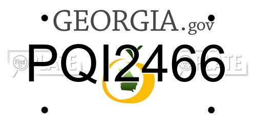 PQI2466 Georgia License Plate