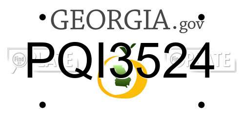 PQI3524 Georgia License Plate