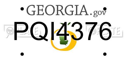 PQI4376 Georgia License Plate