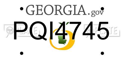 PQI4745 Georgia License Plate
