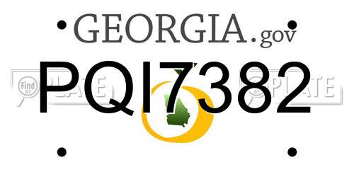 PQI7382 Georgia License Plate