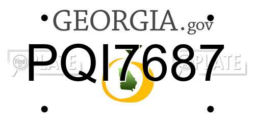 PQI7687 Georgia License Plate