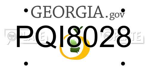 PQI8028 Georgia License Plate