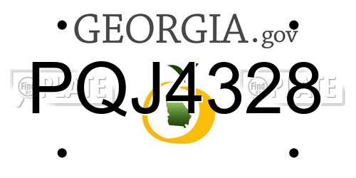 PQJ4328 Georgia License Plate