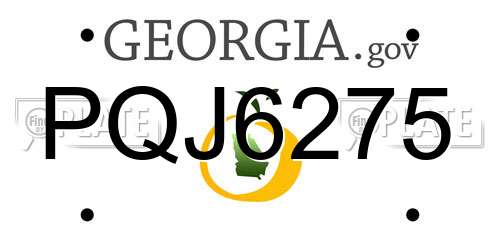 PQJ6275 Georgia License Plate