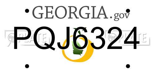 PQJ6324 Georgia License Plate