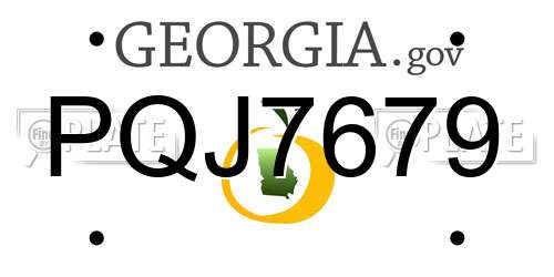 PQJ7679 Georgia License Plate