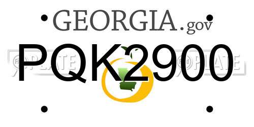 PQK2900 Georgia License Plate