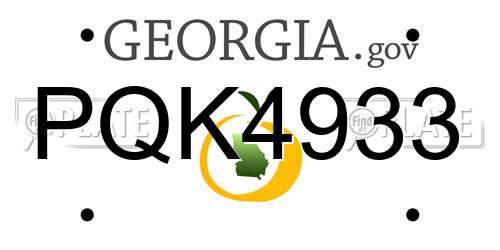 PQK4933 Georgia License Plate