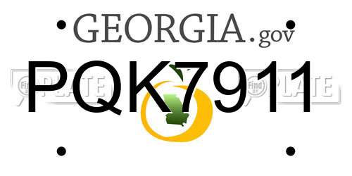 PQK7911 Georgia License Plate