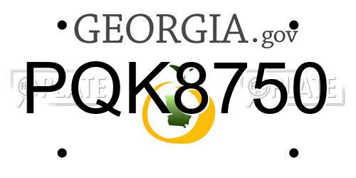 PQK8750 Georgia License Plate
