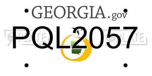 PQL2057 Georgia License Plate