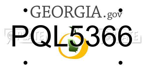 PQL5366 Georgia License Plate