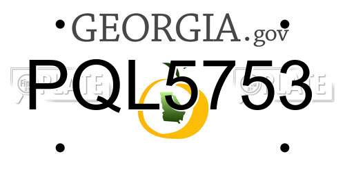 PQL5753 Georgia License Plate
