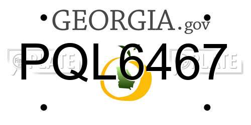 PQL6467 Georgia License Plate