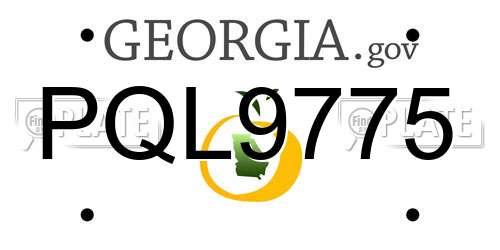 PQL9775 Georgia License Plate