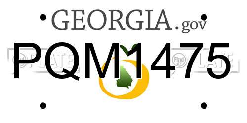 PQM1475 Georgia License Plate