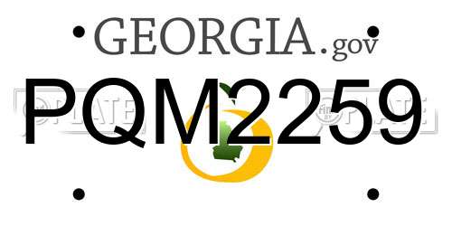 PQM2259 Georgia License Plate
