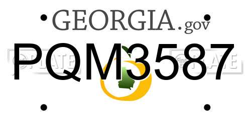 PQM3587 Georgia License Plate