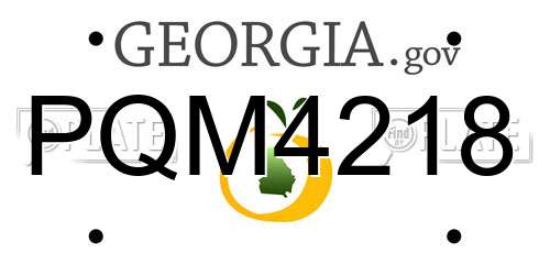PQM4218 Georgia License Plate