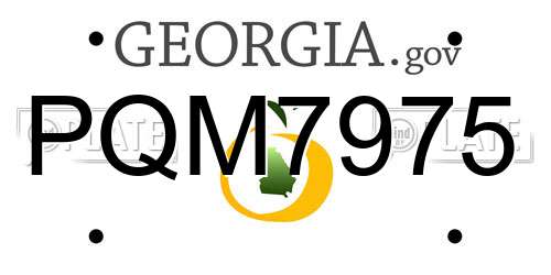 PQM7975 Georgia License Plate