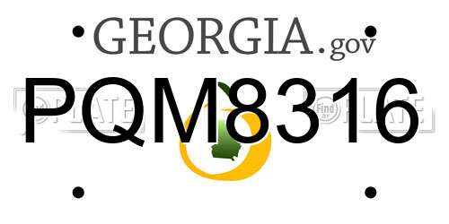 PQM8316 Georgia License Plate