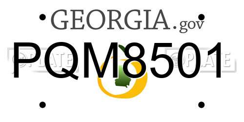PQM8501 Georgia License Plate