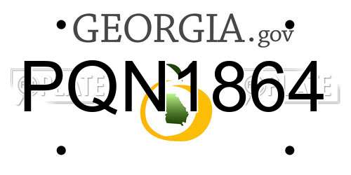PQN1864 Georgia License Plate