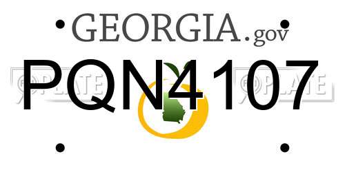 PQN4107 Georgia License Plate