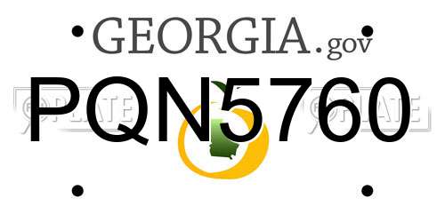 PQN5760 Georgia License Plate