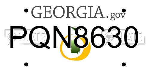 PQN8630 Georgia License Plate