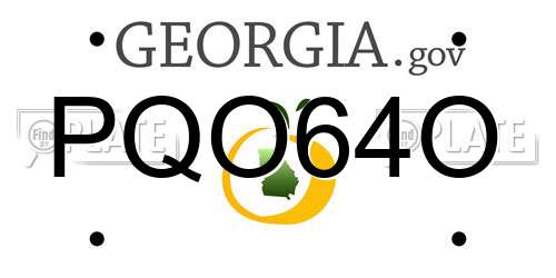 PQO64O Georgia License Plate