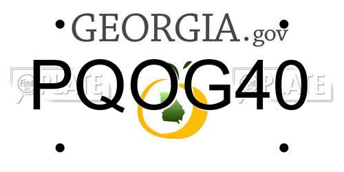 PQOG40 Georgia License Plate